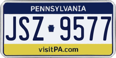 PA license plate JSZ9577