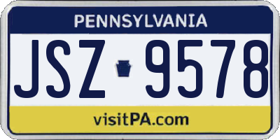 PA license plate JSZ9578