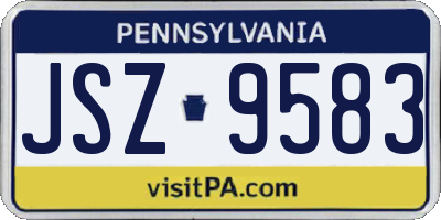 PA license plate JSZ9583