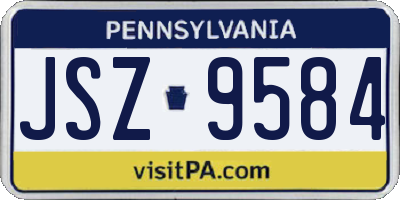 PA license plate JSZ9584