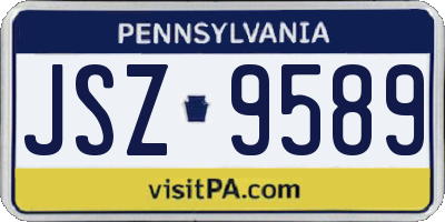 PA license plate JSZ9589