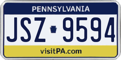 PA license plate JSZ9594
