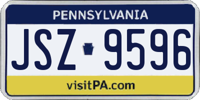 PA license plate JSZ9596