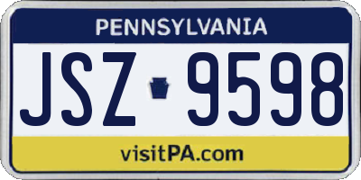 PA license plate JSZ9598