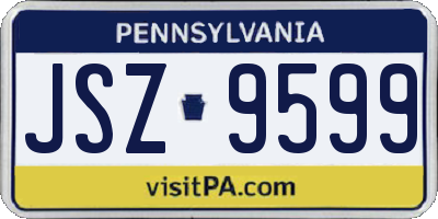 PA license plate JSZ9599