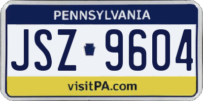 PA license plate JSZ9604