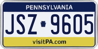 PA license plate JSZ9605