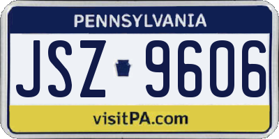 PA license plate JSZ9606