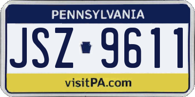 PA license plate JSZ9611