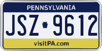 PA license plate JSZ9612