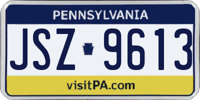PA license plate JSZ9613