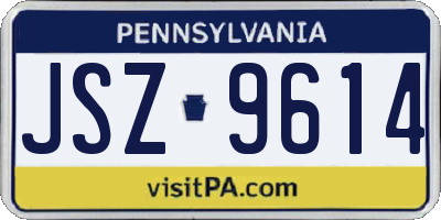 PA license plate JSZ9614