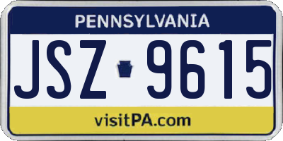 PA license plate JSZ9615