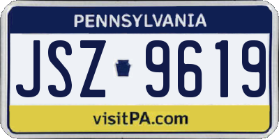 PA license plate JSZ9619