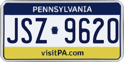 PA license plate JSZ9620