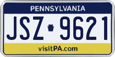 PA license plate JSZ9621
