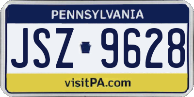 PA license plate JSZ9628