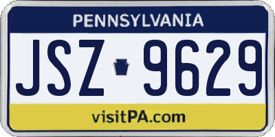 PA license plate JSZ9629