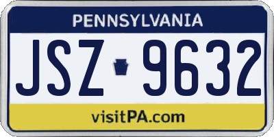 PA license plate JSZ9632