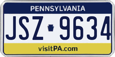 PA license plate JSZ9634