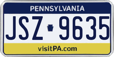 PA license plate JSZ9635