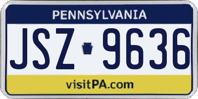 PA license plate JSZ9636