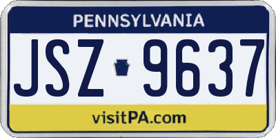 PA license plate JSZ9637