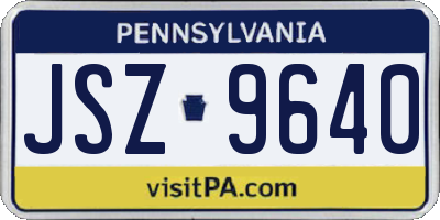 PA license plate JSZ9640