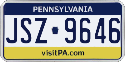 PA license plate JSZ9646