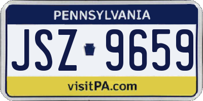 PA license plate JSZ9659