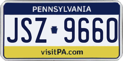 PA license plate JSZ9660