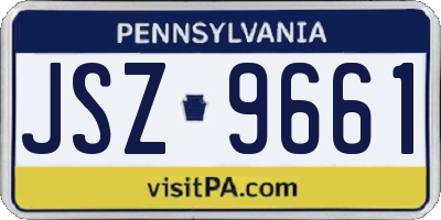 PA license plate JSZ9661