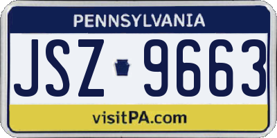 PA license plate JSZ9663
