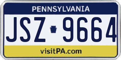 PA license plate JSZ9664
