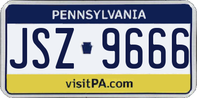 PA license plate JSZ9666
