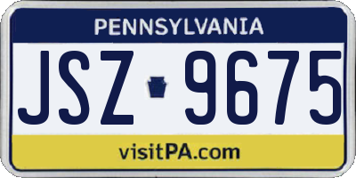 PA license plate JSZ9675