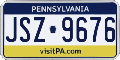 PA license plate JSZ9676