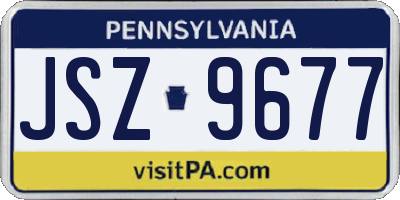 PA license plate JSZ9677