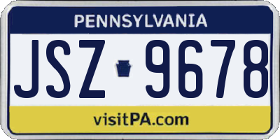 PA license plate JSZ9678