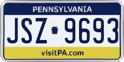 PA license plate JSZ9693
