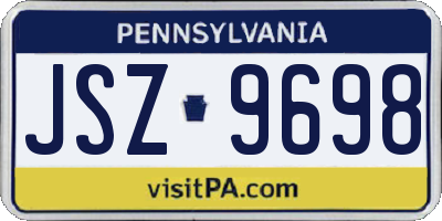 PA license plate JSZ9698