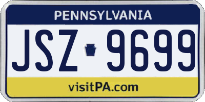 PA license plate JSZ9699
