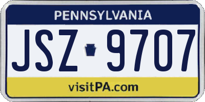 PA license plate JSZ9707
