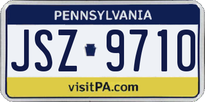 PA license plate JSZ9710