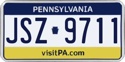 PA license plate JSZ9711