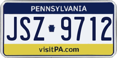 PA license plate JSZ9712