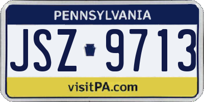 PA license plate JSZ9713