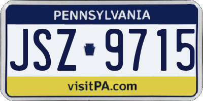 PA license plate JSZ9715