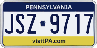 PA license plate JSZ9717