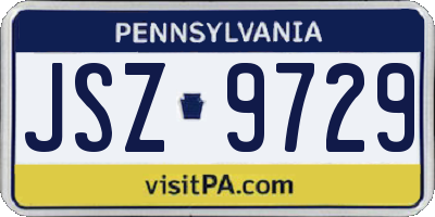PA license plate JSZ9729